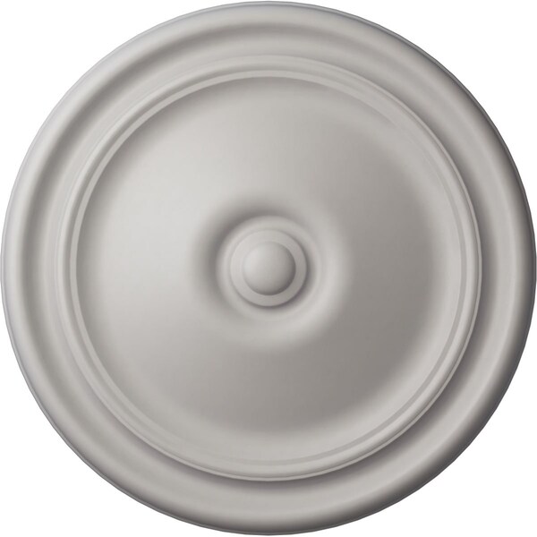 Ekena Millwork Reece Ceiling Medallion (Fits Canopies up to 2 3/8"), Hand-Painted Ultra Pure White, 12"OD x 1 3/4"P CM12REUWF - main